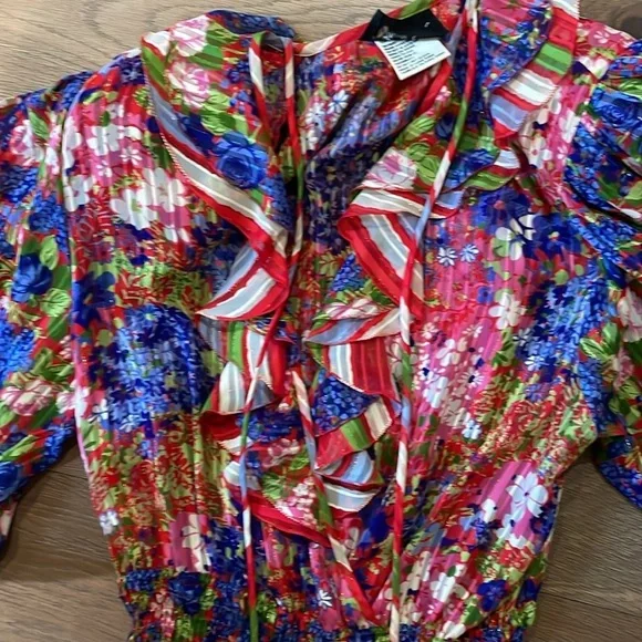 Diane Freis Vintage Floral Printed Midi Dress Size Medium